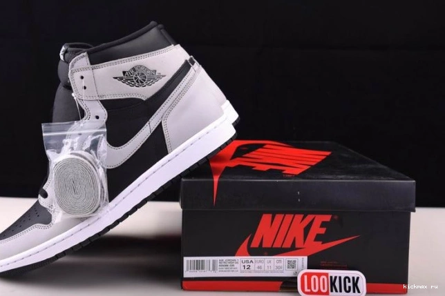 Rep MAX High 1 Retro White 555088-035 Black Jordan Light Grey Smoke Air 0704